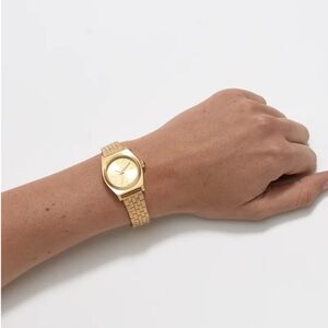 NIXON Custom Small Time Teller Adjustable Watch - Gold with Lime Green Accent